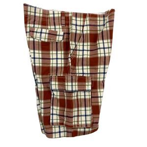 Old Navy Classic Fit Multicolor Plaid Relaxed Cargo Shorts Men's 36